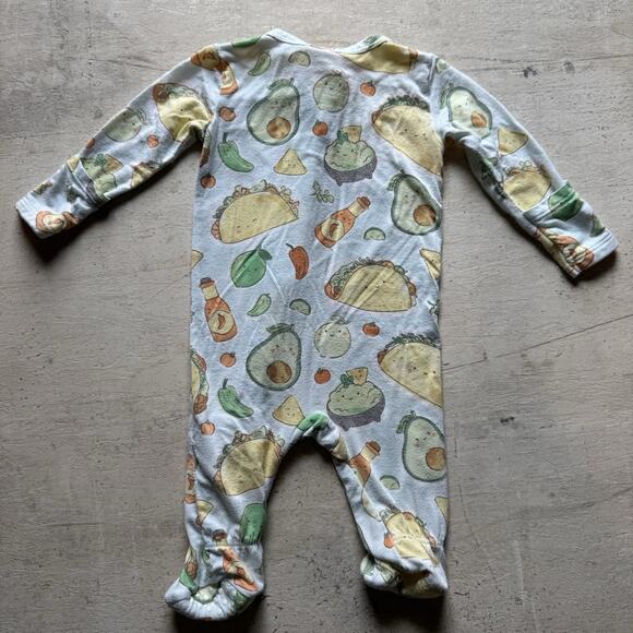 Angel Dear Viscose Bamboo Hidden Zipper Pjs Taco Avocado Baby Boy NB Tullabee - Picture 3 of 8
